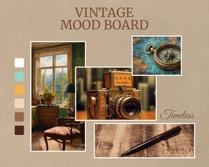 Free Vintage Design Mood Board Template to Edit Online