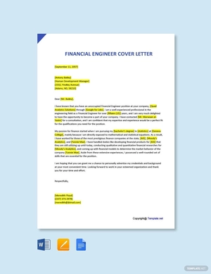 Financial Engineer Cover Letter