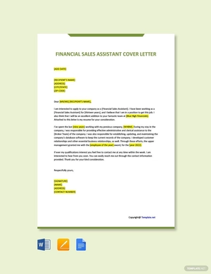 Financial Sales Assistant Cover Letter