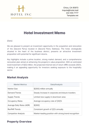Free Hotel Investment Memo Template to Edit Online