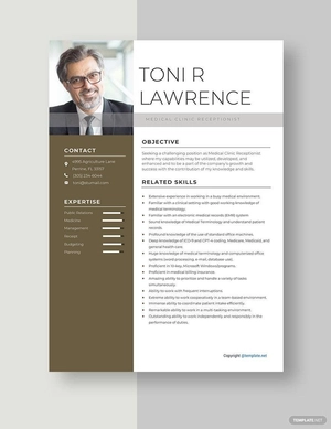 Medical Clinic Receptionist Resume