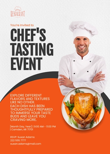 Free Restaurant Chef's Tasting Invitation Template to Edit Online