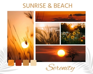 Free Sunrise and Beach Mood Board Template to Edit Online