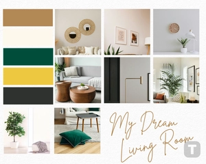 Free Living Room Mood Board Template to Edit Online