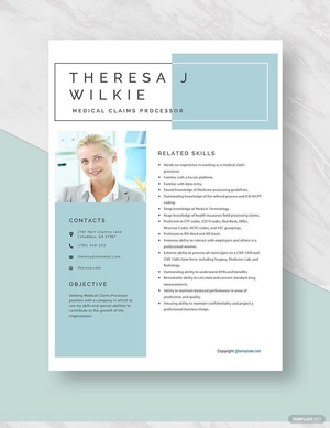 Medical Claims Processor Resume