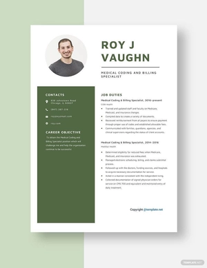 Medical Coding and Billing Specialist Resume