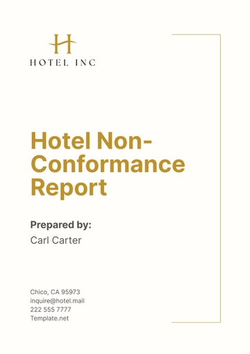 Free Hotel Non-conformance Report Template to Edit Online