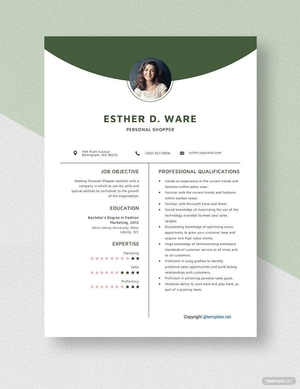 Personal Shopper Resume