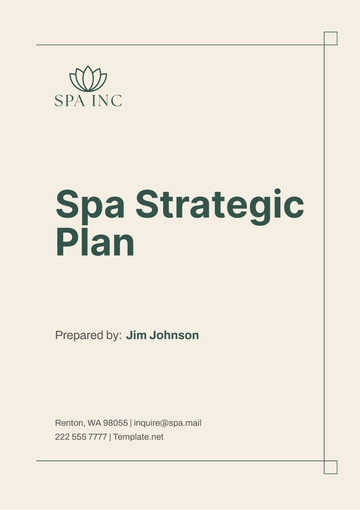 Free Spa Strategic Plan Template