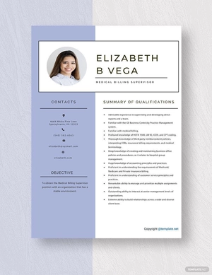 Medical Billing Supervisor Resume