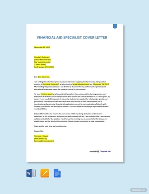 Financial Aid Specialist Cover Letter