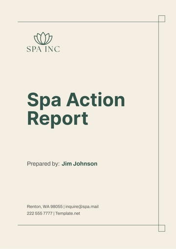 Free Spa Action Report Template to Edit Online
