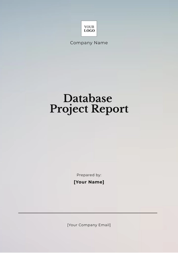 Free Database Project Report Template to Edit Online