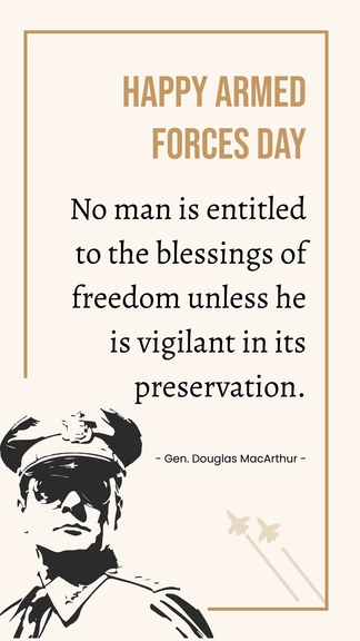 Free Armed Forces Day Quote Template to Edit Online