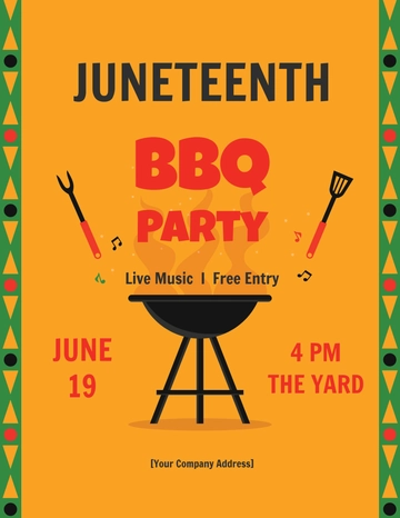 Free Juneteenth BBQ Flyer Template to Edit Online