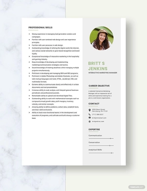 Interactive Marketing Manager Resume