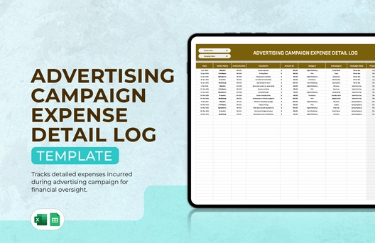 Advertising Campaign Expense Detail Log Template