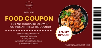 Free Food Coupon Template to Edit Online