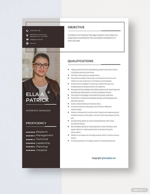 Interface Manager Resume