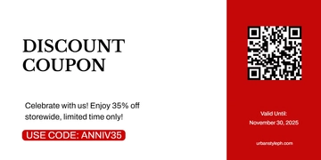 Free Anniversary Coupon Template to Edit Online