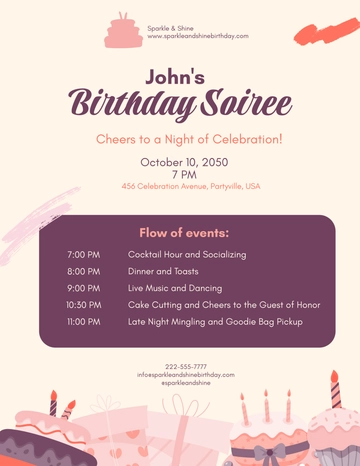 Free Birthday Celebration Program Template to Edit Online