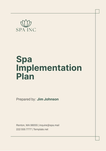 Free Spa Implementation Plan Template to Edit Online