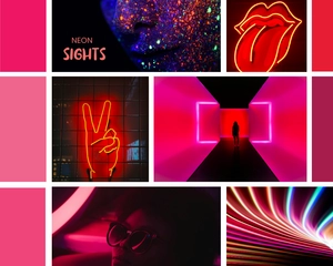 Free Neon Mood Board Template to Edit Online