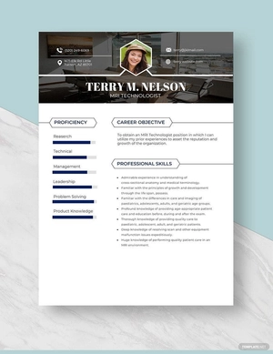 MRI Technologist Resume