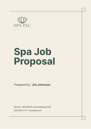 Free Spa Job Proposal Template to Edit Online