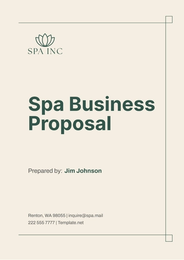 Free Spa Business Proposal Template