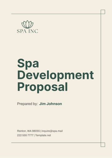 Free Spa Development Proposal Template to Edit Online