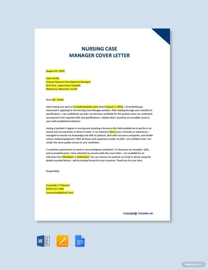 Nursing Case Manager Cover Letter