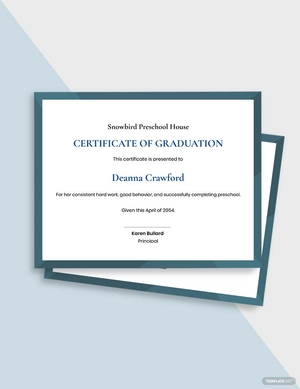 Preschool Graduation Certificate Template
