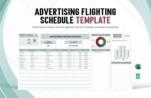 Advertising Flighting Schedule Template