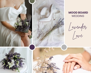 Free Lavender Wedding Mood Board Template to Edit Online