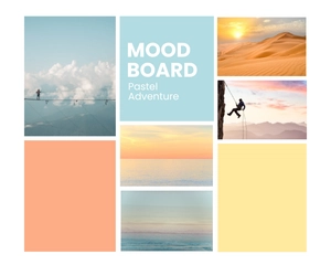 Free Professional Pastel Adventure Mood Board Template to Edit Online