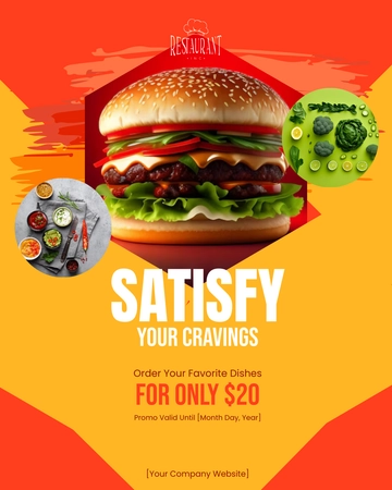 Free Restaurant Facebook Post Template to Edit Online