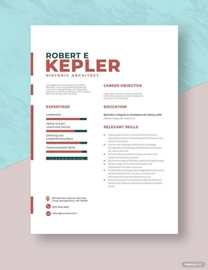 Historic Architect Resume