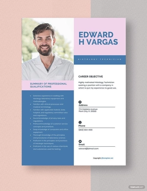 Histology Technician Resume