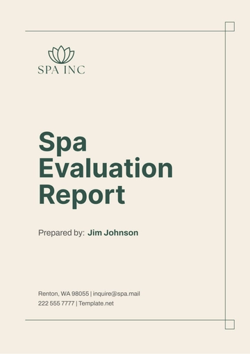 Free Spa Evaluation Report Template to Edit Online