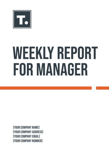 Free Weekly Report for Manager Template to Edit Online