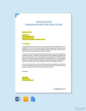 Nursing Home Admissions Director Cover Letter