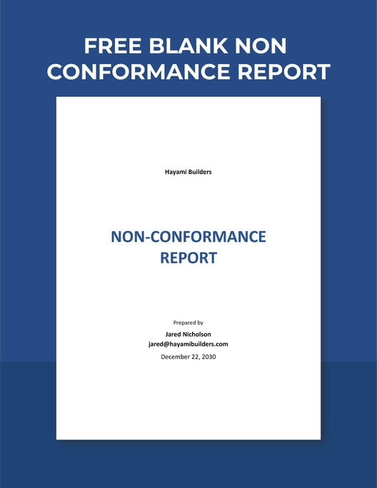 Blank Non Conformance Report Template Blank Non Conformance Report Template