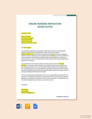 Online Nursing Instructor Cover Letter