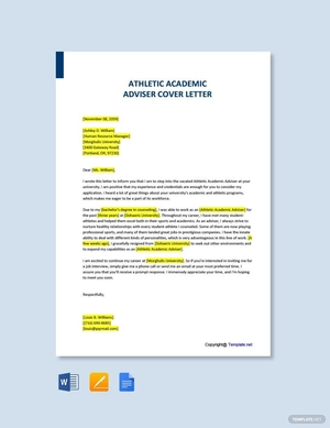 Athletic Academic Advisor Cover Letter