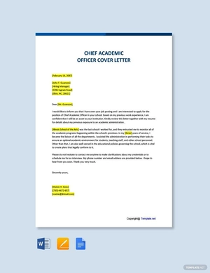 Chief Academic Officer Cover Letter