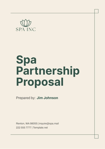 Free Spa Partnership Proposal Template