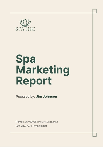 Free Spa Marketing Report Template
