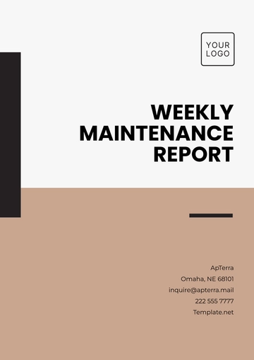 Free Weekly Maintenance Report Template to Edit Online