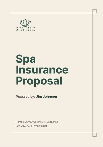 Free Spa Insurance Proposal Template to Edit Online